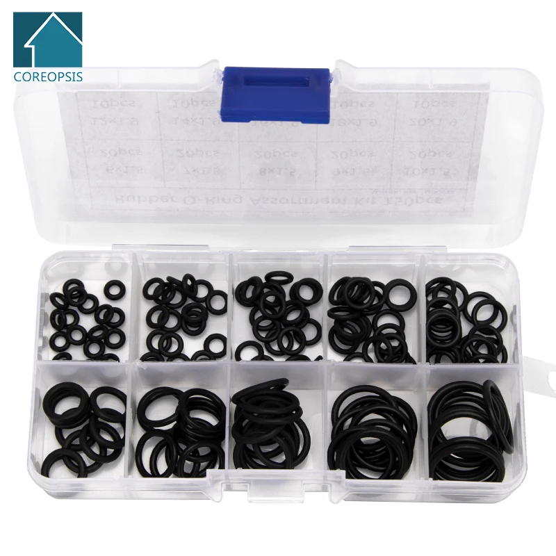 Pneumatics O Ring Gasket 150PCS PCP Paintball Airsoft NBR Rubber Sealing O-rings Gasket Replacements Kit OD 4-20mm Millimeters CS 1mm 1.5mm 1.9mm 2.4mm