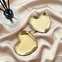 1pc Heart-shaped Jewelry Storage Tray, Stainless Steel Jewelry Storage Tray 2