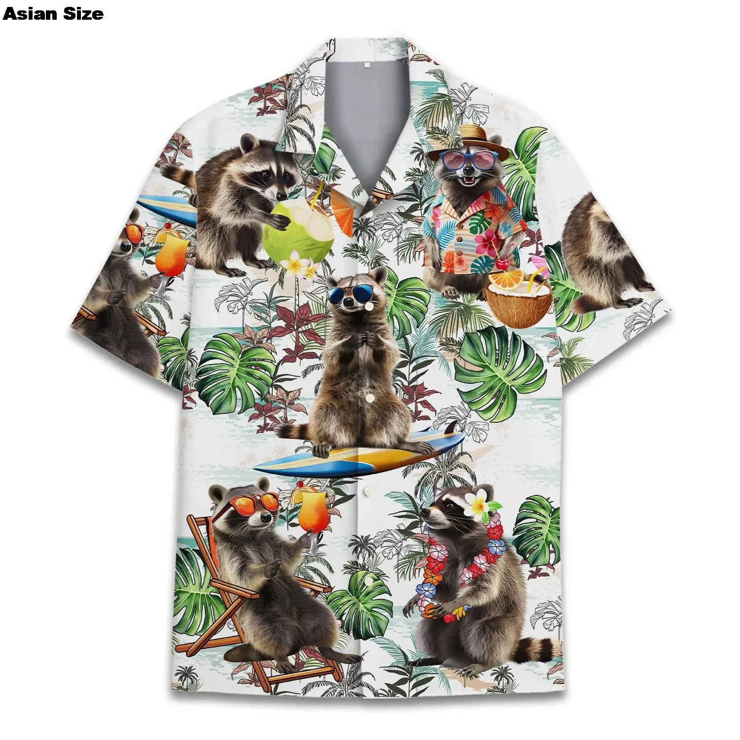 Camicie hawaiane da uomo a maniche corte divertente casual brutto spiaggia estate vacanze magliette camicetta hawaiana camicie abbottonate, Argento, S