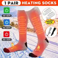 Winter Electric Heating Socks Rechargeable Anti-Cold Men Thermal Heated Foot Warmer Outdoor Camping Ski Sports