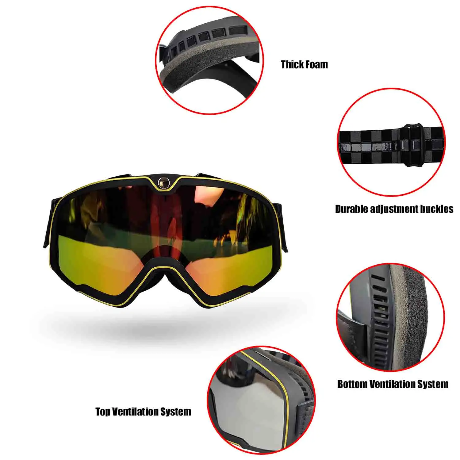Motorbike Motocross Helmet Pilot Goggles Jet Vintage Motorcycle Scooter Offroad Glasses