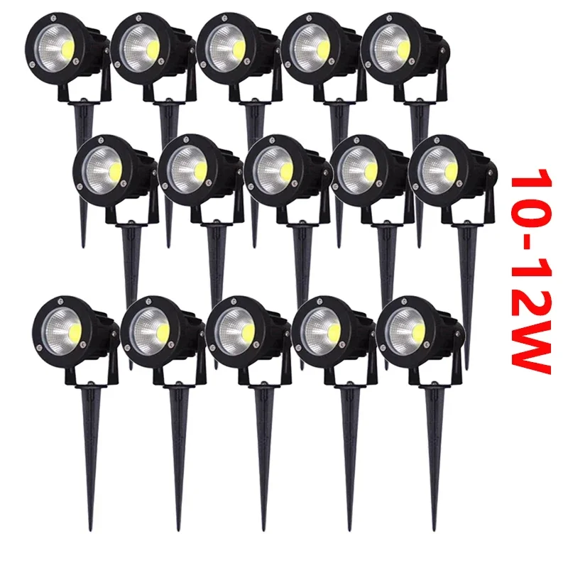 LED IP65 Waterprof Lawn Lamp 220V110V24V Warm white 7W10W12W Landscape Spike Path  Spotlights Christmas Home Garden Decorations