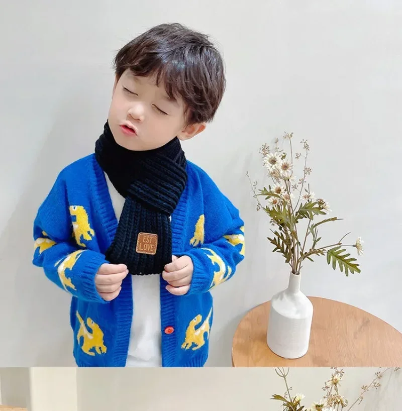 Knitted Scarf Kid Scarf Thickening Baby Winter Warm Windproof Scarf Women Knit Shawl Children Neck Collar Keep Warm Accessories knitted scarf