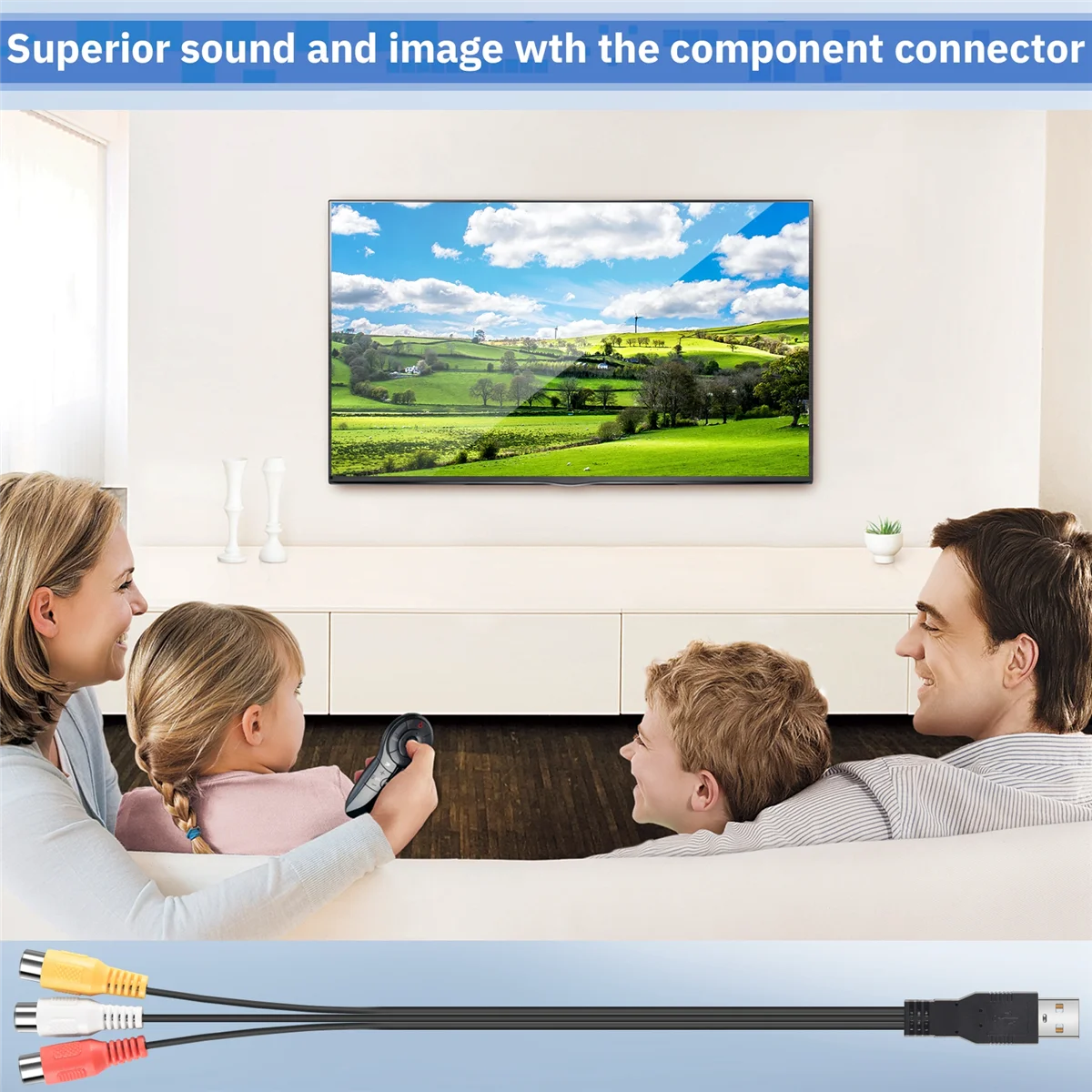 USB  ÷ to 3 Rca  ,  ,  AV A/V ̺, USB to Rca ̺, HDTV TV ڷ ̾ ڵ, 1PC