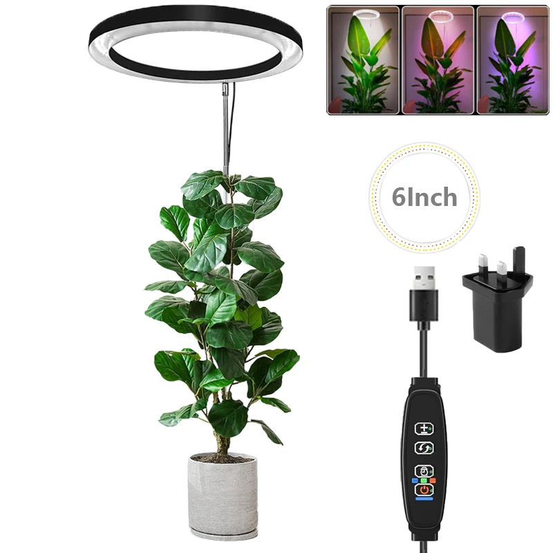 Adjustable LED Full Spectrum Plant Grow Light with Auto-Timer
