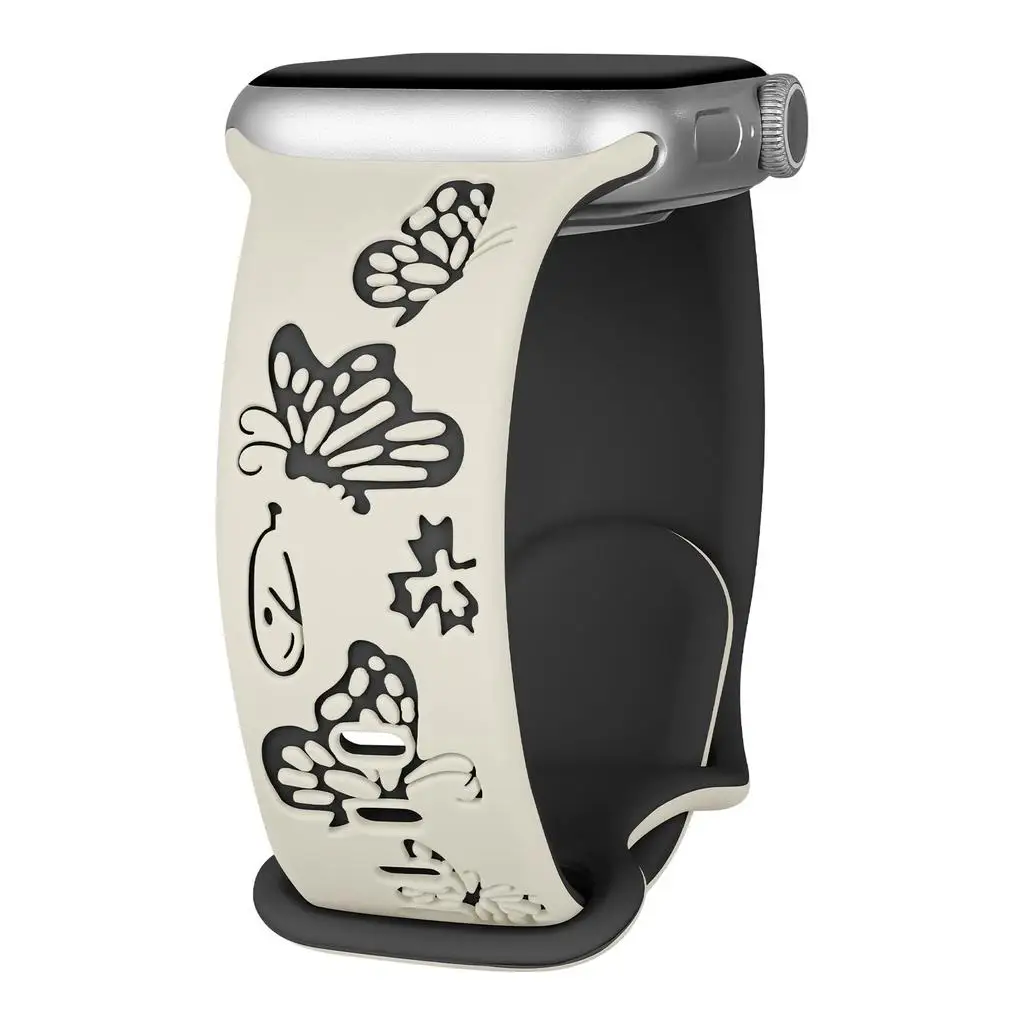 Charming Carved Butterfly Soft Silicone Watch Strap