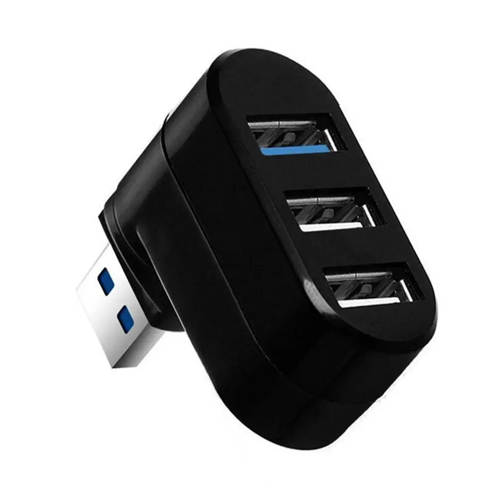 180 회전 USB 허브 3.0 어댑터 고속 U 디스크 리더 분배기, 3 포트 USB 2.0 컴퓨터 PC 노트북 용