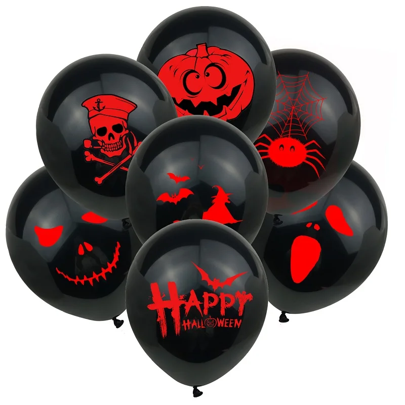 

10Pcs 12inch Halloween Blood Splatter Balloons Bloody Handprint Ghost Pumpkin Bat Witch Print Balloon Halloween Party Decoration