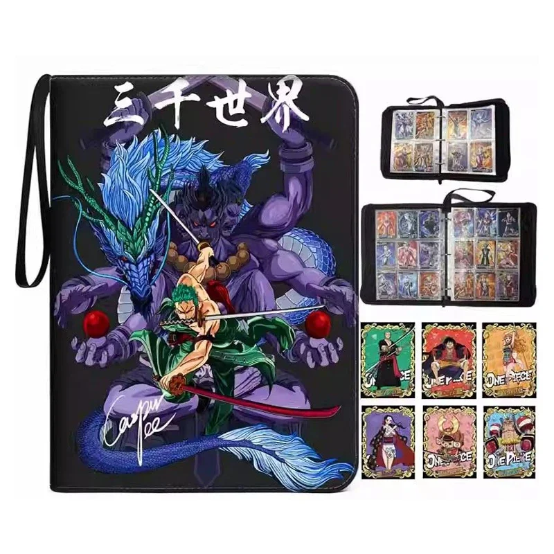 900Pcs 9 Pocket Anime One Piece Luffy Zoro Cards Book zipper