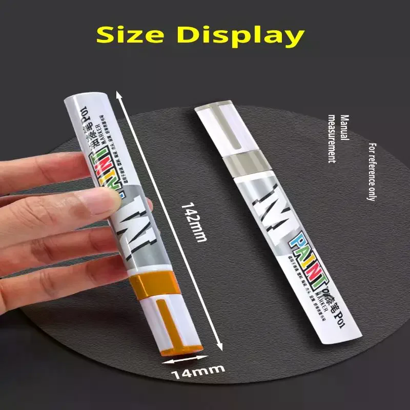 1개 방수 마커 페인트 펜 차량 터치업 페인트 타이어 오일 마커 빠른 건조 서명 펜 문구류