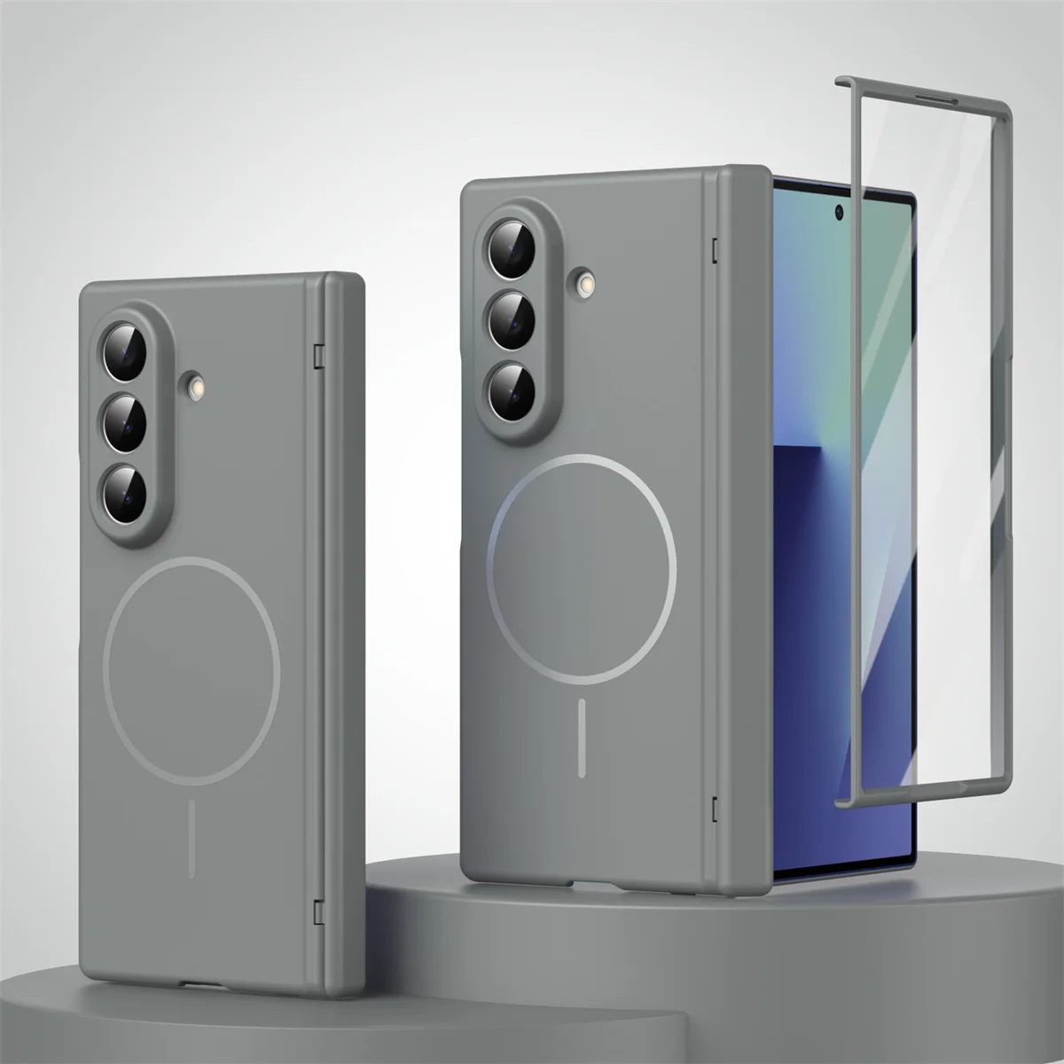 Hinge Protective Magnetic Shockproof Frosted Phone Case with MagSafe Compatibility