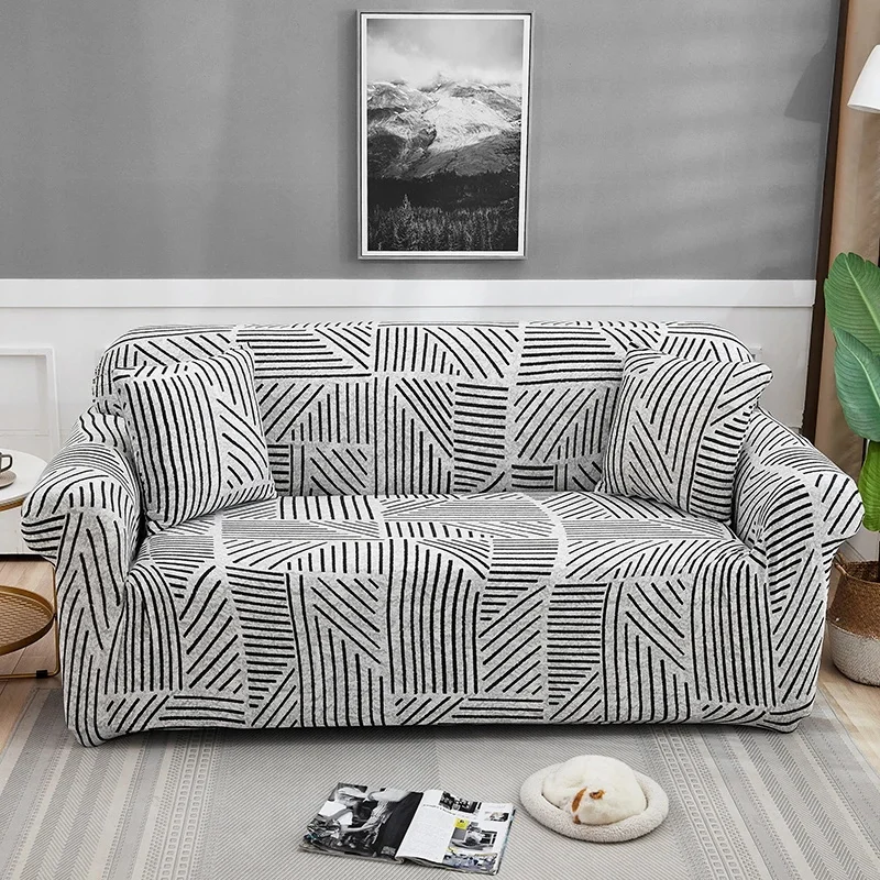 Funda estampada para sofá, cubierta elástica para cojín de 2 plazas, lavable, Protector de muebles para sala de estar