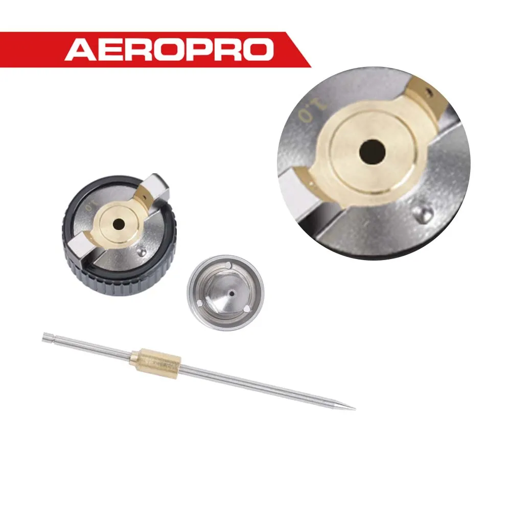 AEROPRO A602 HVLP 스프레이건, 깍지 바늘, 에어 캡, Rpairing H2000 HVLP 스프레이건 액세서리 포함, 0.8mm, 1.0mm