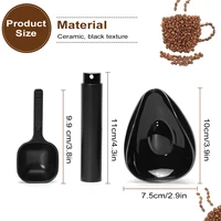 Leeseph Coffee Bean Dosing Cup and Spoon Set, Ceramic Dosing Vessel Measuring Tray Kit for Coffee or Tea,  Espresso Accessories 2