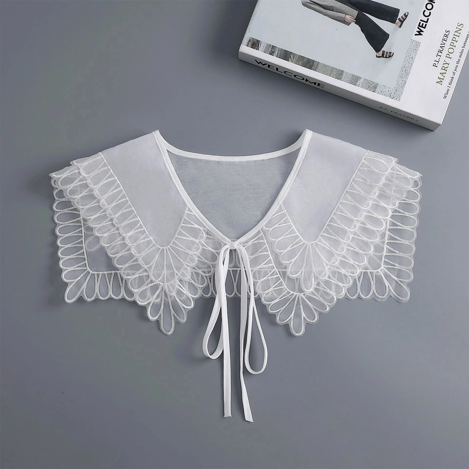 

Double Layer Fake Collar Girls Doll Blouse Sweater Dress Shirt Detachable Collar Female Removable False Collar Shawl Small Cape