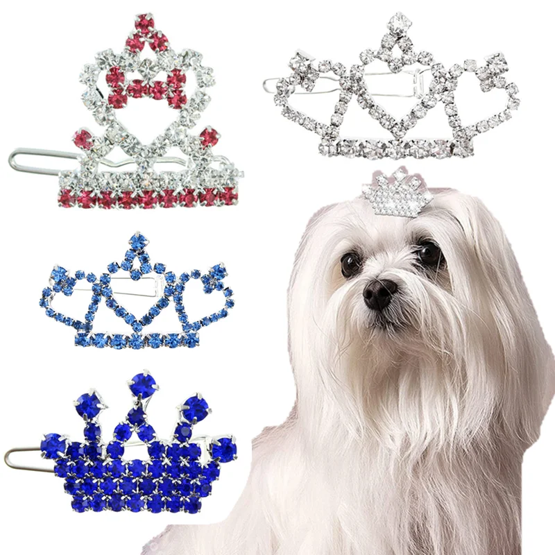 

Dog Accessories Crown Hair Clips for Dogs Bling Puppy Pets Accessorios Pet Hairpin Cute Hair Pet Kitten Decorative Supplies