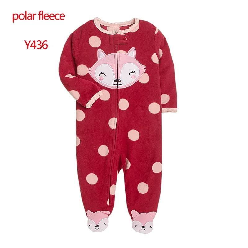 Newborn Baby Girls Boys Romper Spring Autumn Polar Fleece Long Sleeve Jumpsuit Infant Baby One Piece Pajamas Children's Overalls