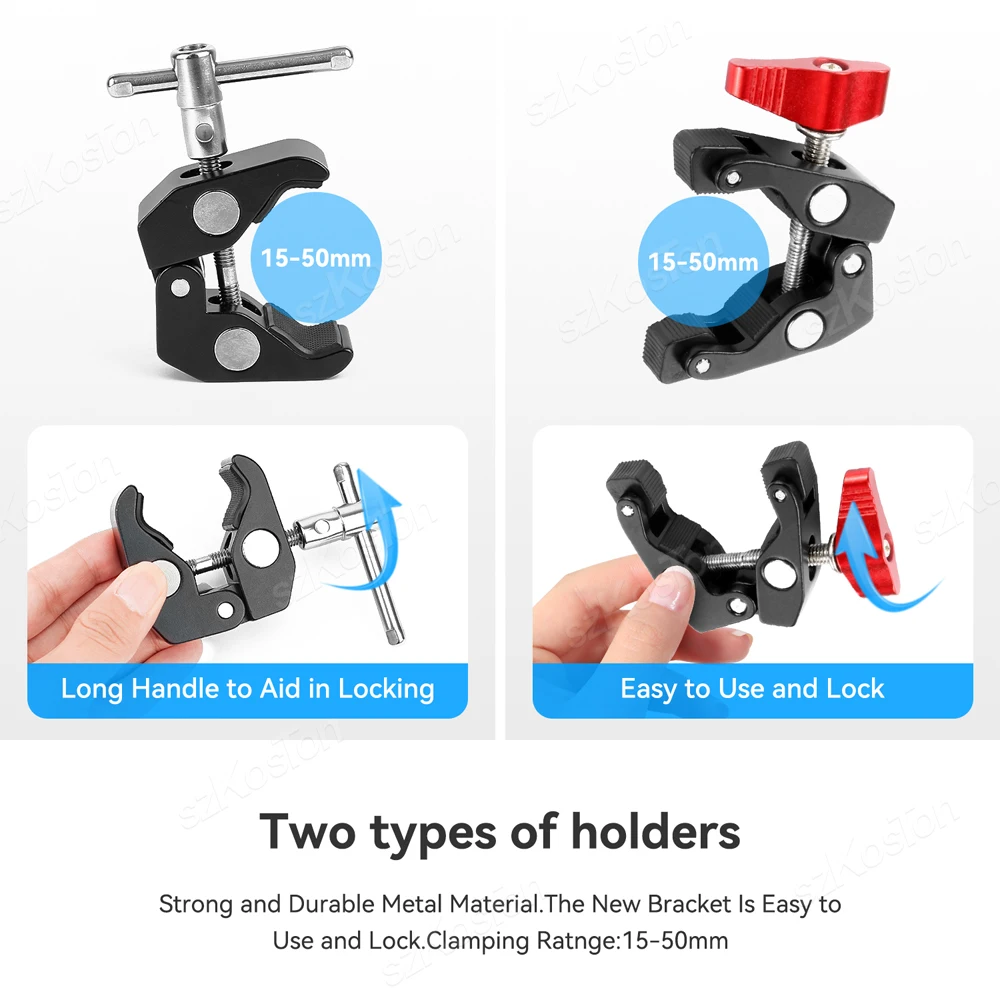 Supporto Per Action Camera Con Morsetto E Asta Telescopica – Per Manubrio Bici E Moto 29-32mm – Kit Completo