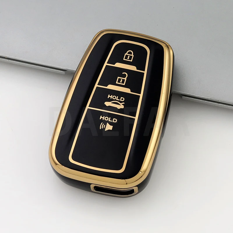 도요타 코롤라 프리우스 캠리 CHR C-HR RAV4 알티스 랜드 크루저 프라도 TPU 자동차 원격 키 케이스 커버, 키리스 쉘, 4 버튼