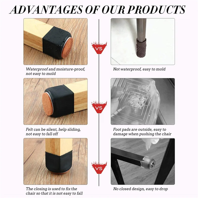 Silicone Chair Leg Caps Felt Bottom Floor Protectors Sofa Chair Table Feet Cover From Scratches and Noise Furniture Pads chair leg caps chair leg protector furniture foot protector furniture leg pads furniture foot pads furniture leg caps rubber furniture feet pads furniture feet