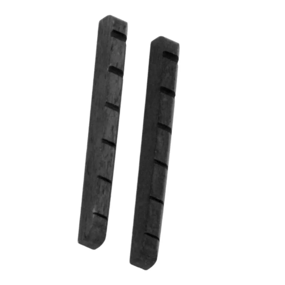 2 Stück Knochen-Sattel für E-Gitarre ​ Vorgeschlitzt Schwarz/Weiß ​ Geschlitzter Gitarrensattel ​ ​ Flacher Boden ​ Gitarren-Reparaturwerkzeug ​ – Detail 3