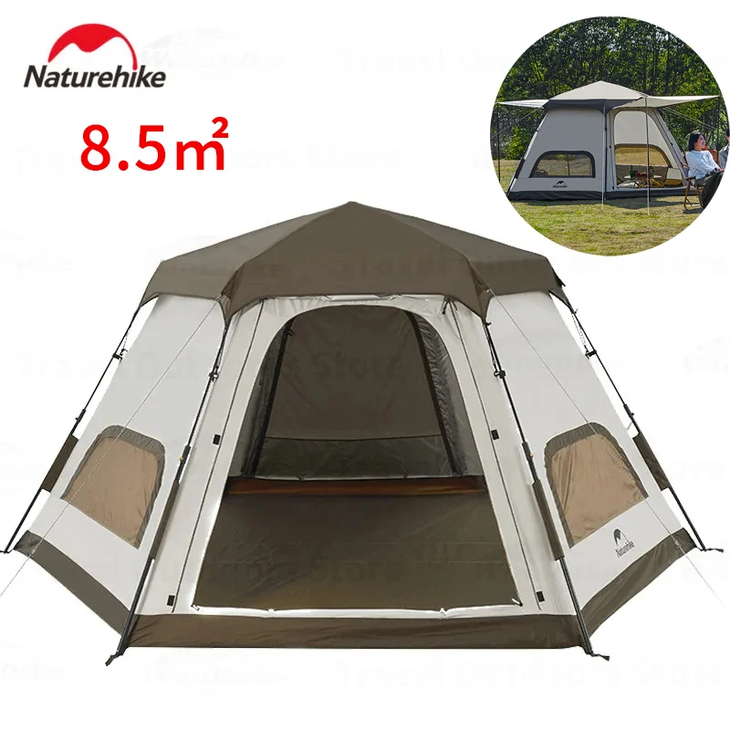 

Naturehike 8.5㎡ Hexagonal Camping Automatic Tent Quick Open Rainproof Outdoor Travel Tent Laminated Waterproof 4-5 Person Large