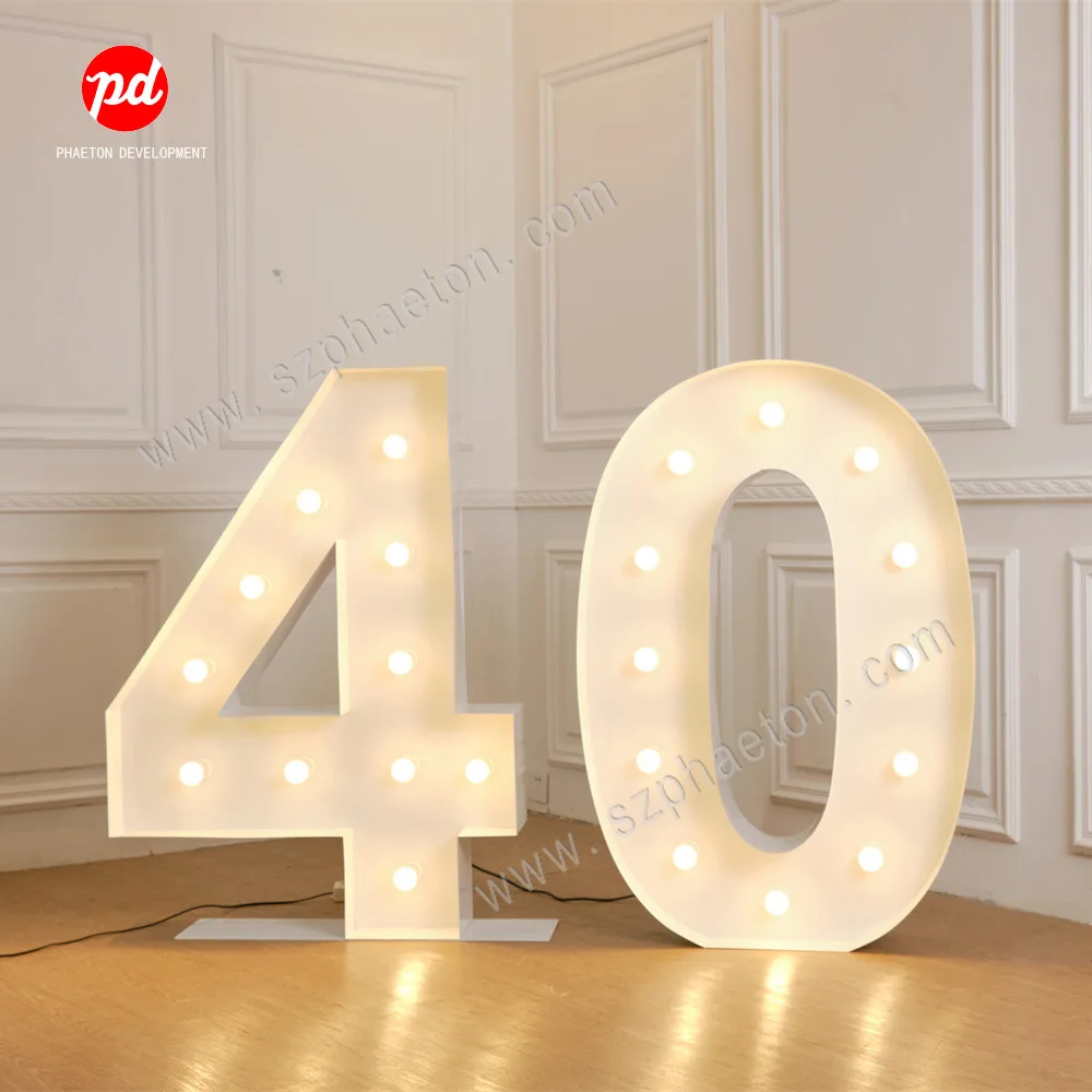 

Kt Board Assembly Balloon Box Foreign Trade E-Commerce White Standing Led Luminous Bulb Digital Letter Light