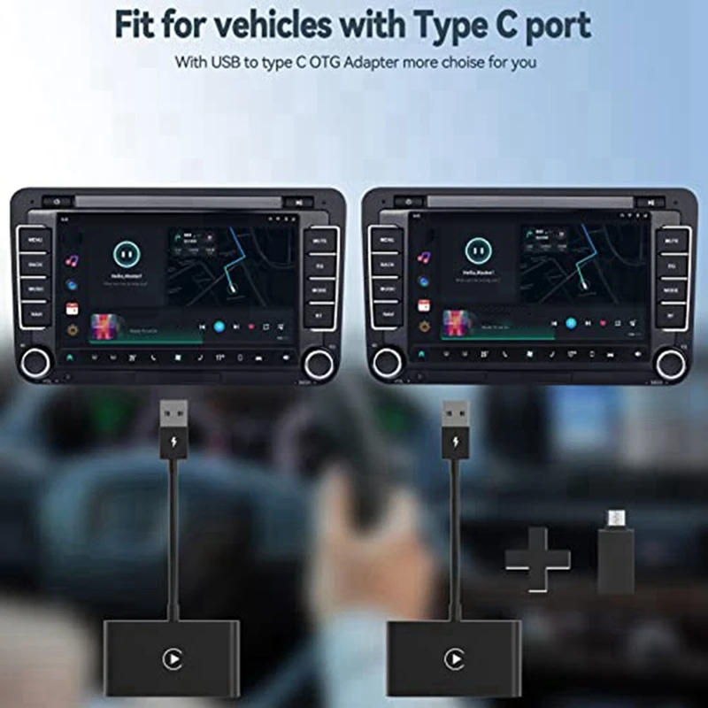 Adaptador Carplay inalámbrico de plástico para coche con cable, compatible con coches de 2015 y Iphone IOS 10 + (negro)