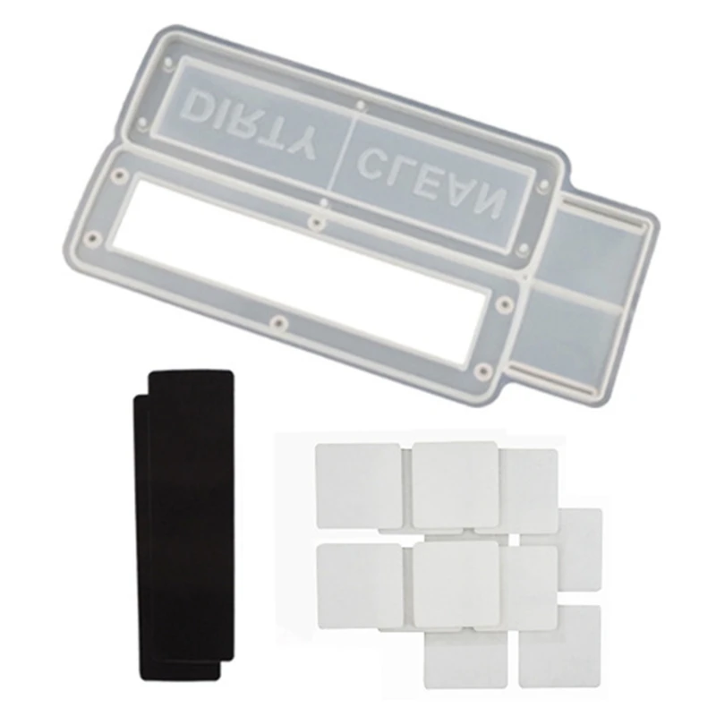 Y4QE Dishwasher Sign Epoxy Resin Mold Home Ornaments Silicone Mould DIY Crafts Mold