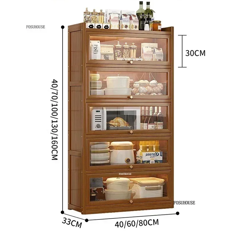 Nordic Floor-standing Kitchen Cabinets for Small Apartment Kitchen Storage Cabinet Modern Minimalist Household Cupboard Storage 6