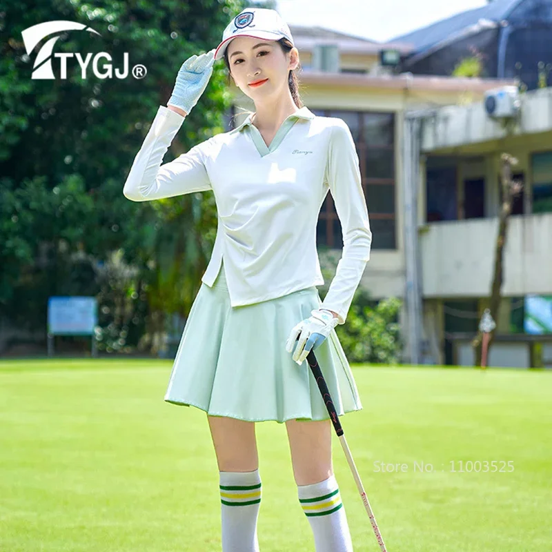 TTYGJ Women Anti-light Golf Skirt Ladies Pleated Slim Mini Skort with Inner Short Women High-Waist Tutu Skirts Golf Culottes