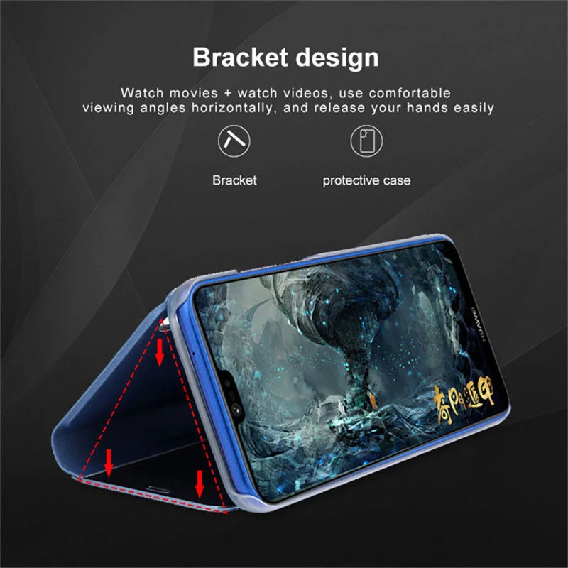 For Samsung Galaxy S22 Ultra 5G Case Smart Mirror View Leather Stand Flip Cover for Samsung S 22 Ultra S22+ Plus Magnetic Coque