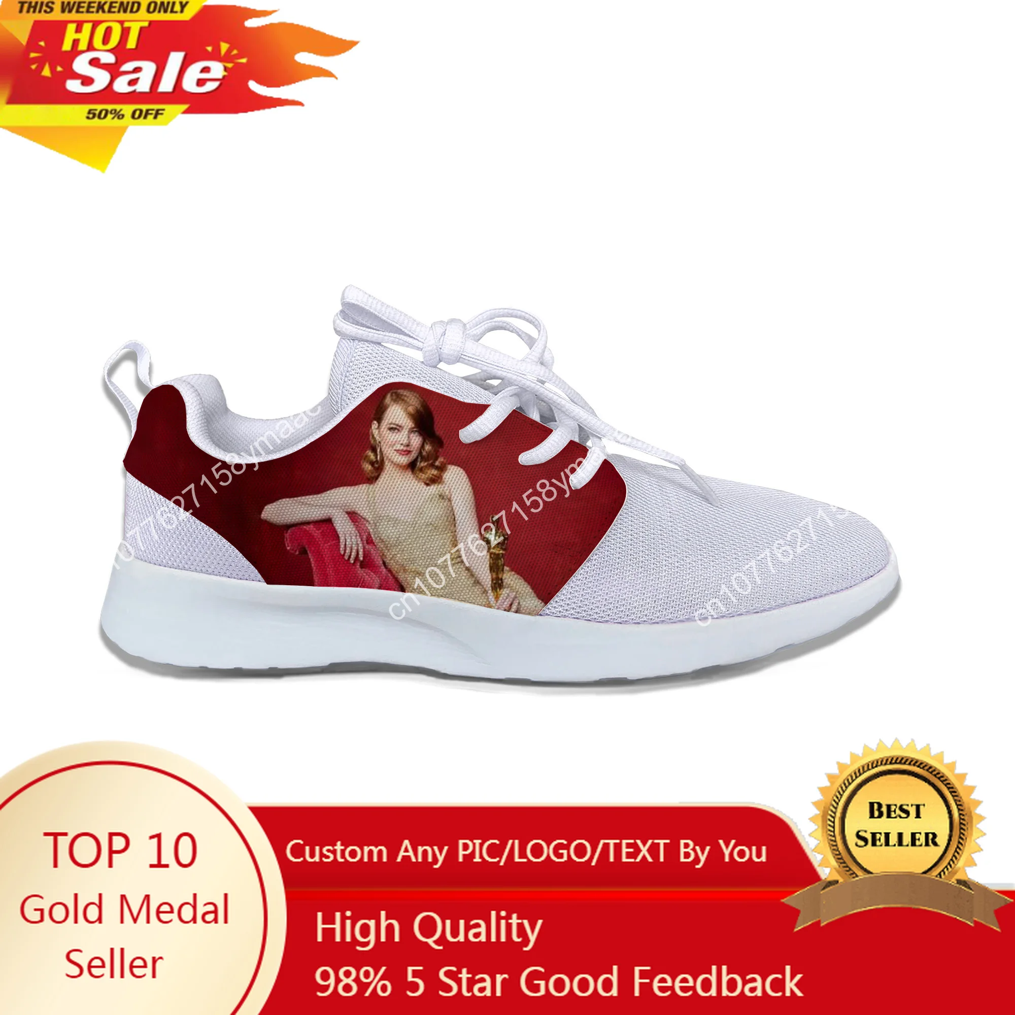 

Hot Cool Fashion Funny Summer High Quality Sneakers Casual Shoes Men Women Emma Stone Mesh Classic Running Shoes Sports Shoes