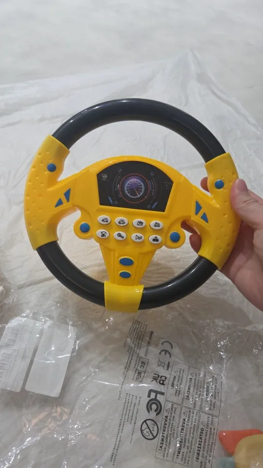 Infant Shining Eletric Simulation Steering Wheel Toy with Light Sound Kids Early Educational Stroller Steering Wheel Vocal Toys photo review