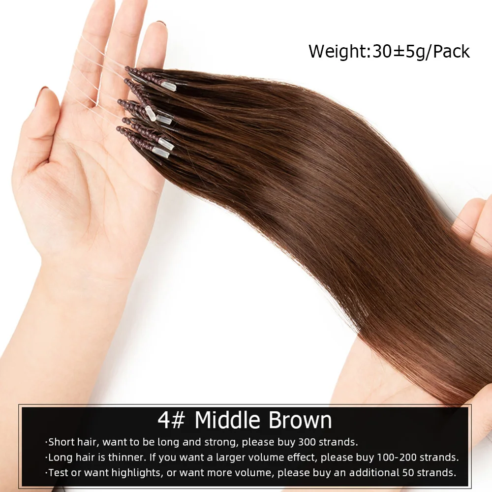 8D Micro Bead Hair Extensions Human Hair Nano Ring Invisible Mini Silicon Beads Black Brown Blonde Microlink Extensions human hair extensions