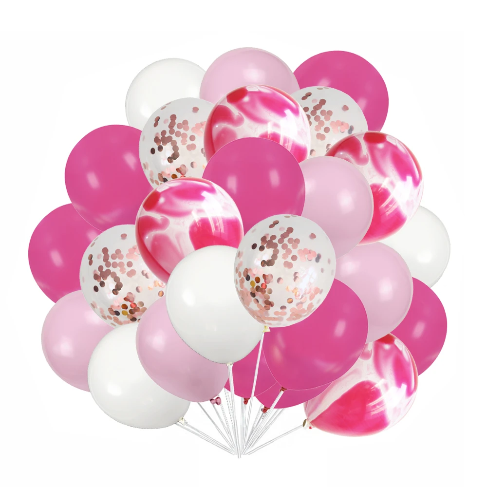 30 teile/satz 10 Zoll Mix Roségold Konfetti Latex Luftballons für Geburtstags feier Dekoration Hochzeit Baby party blau rosa Achat Ballon – Detail 12
