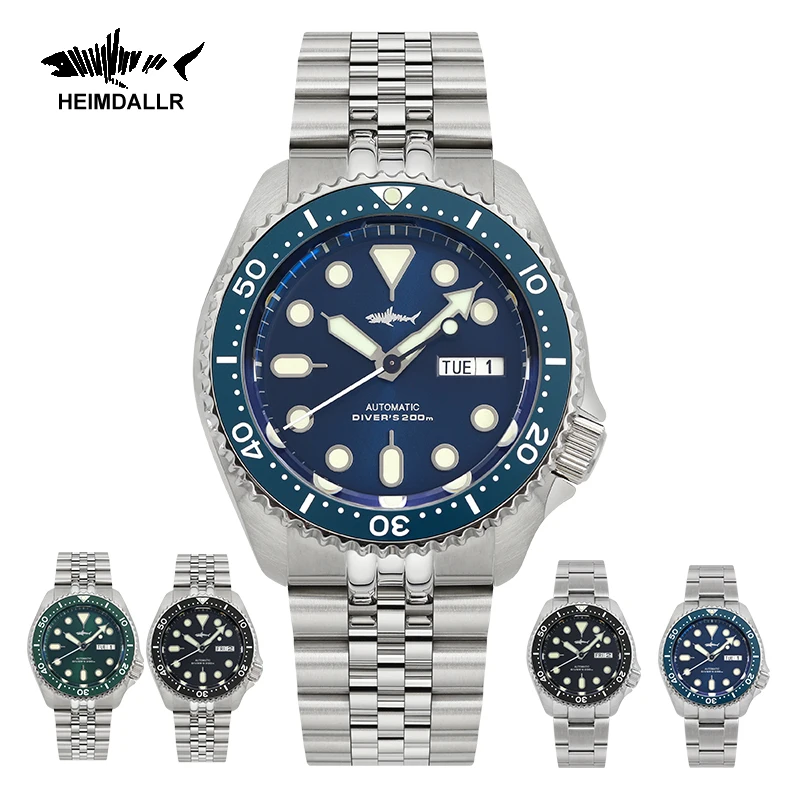 

HEIMDALLR Watch For Men NH36 Movement Automatic Mechanical Sharkey SKX007 Ceramic Bezel 200M Waterproof Resistance Dive Watches