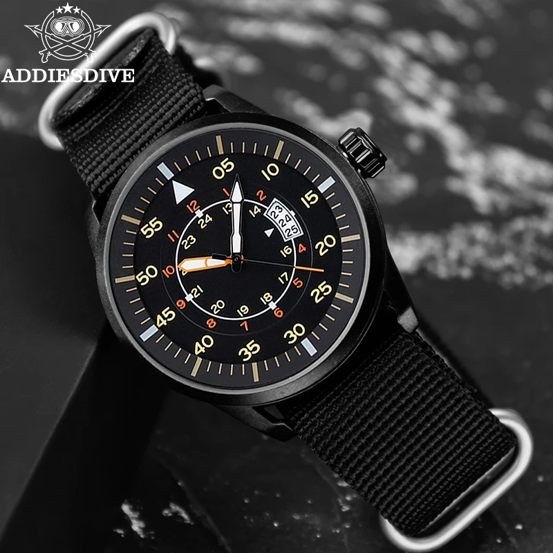 ADDIESDIVE JD1508 Men's Quartz Watch Round Hardlex Dial Window Watches Nylon Strap 50M Waterproof Wirstwatches Relogio Masculino 5