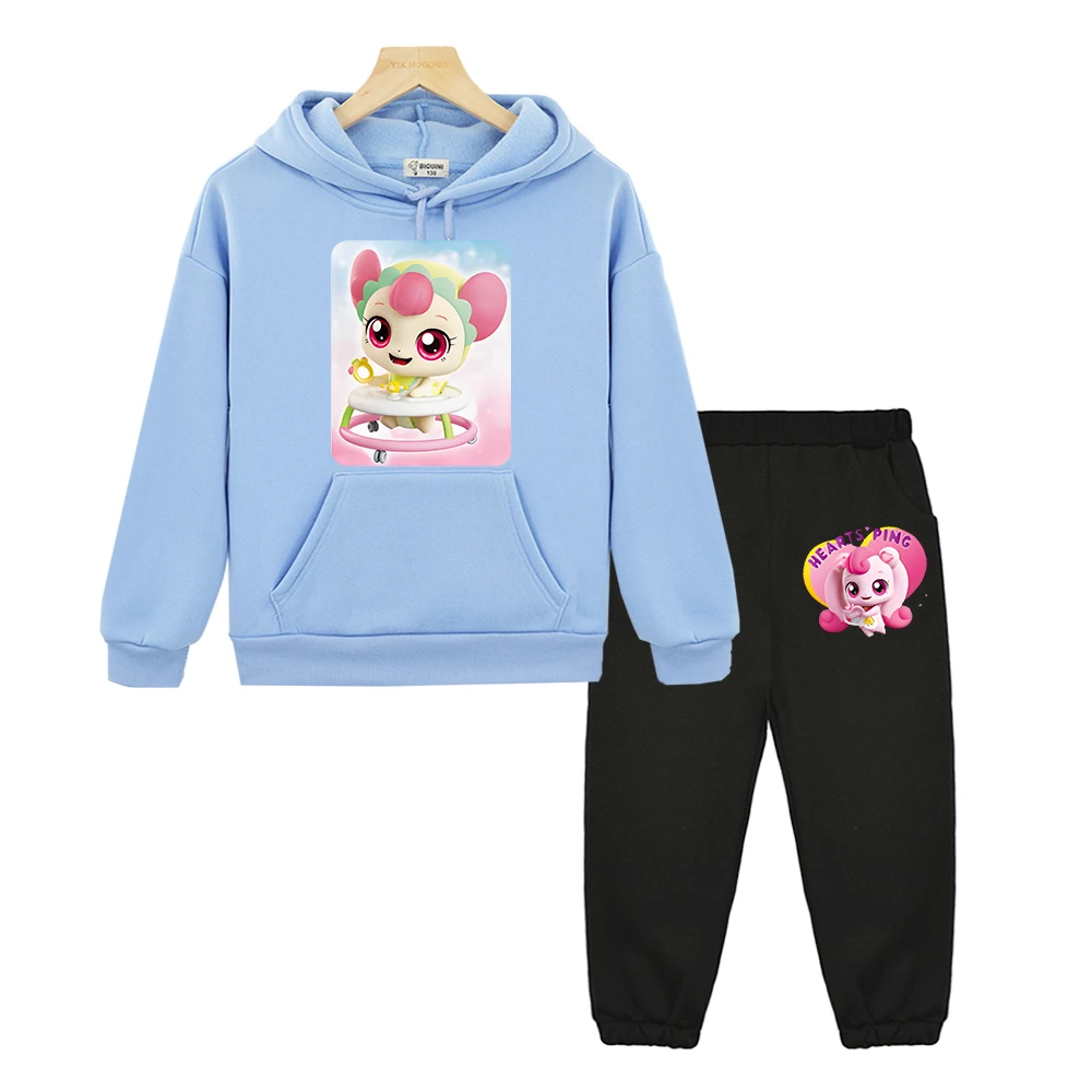 

Tini ping Autumn Hooded Sets boys girls clothes Fleece sweatshirt pullover 티니핑 anime hoodie Casual Jacket kids boutique clothes
