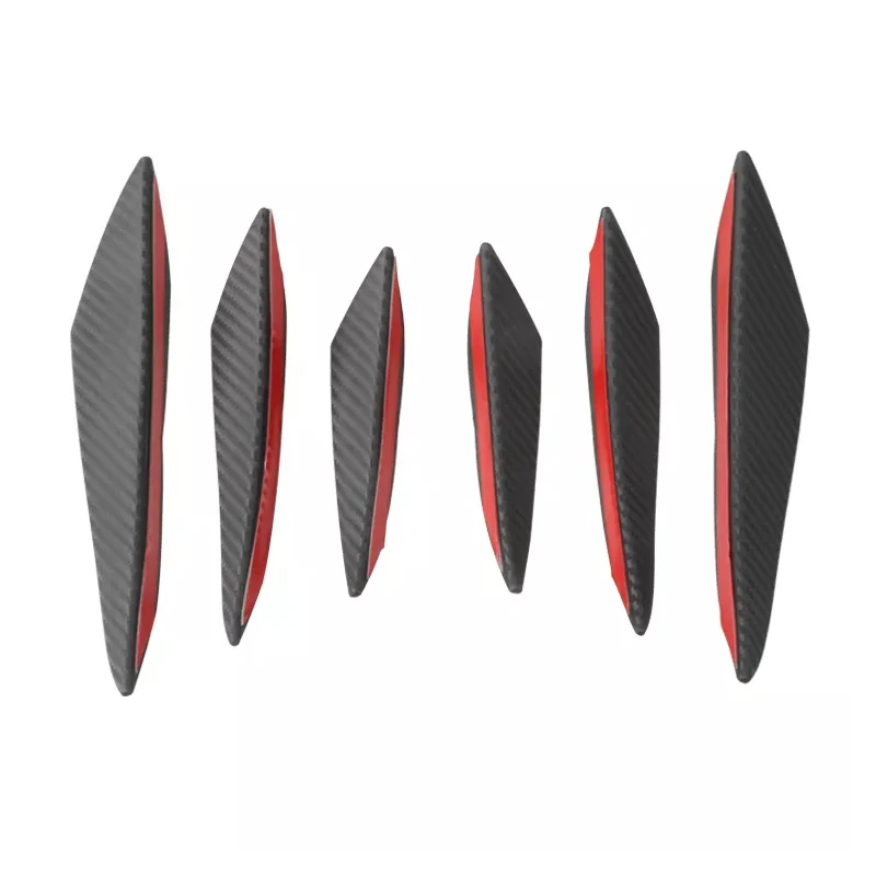 Universal Car Bumper Lip Protector Set - Black Carbon Fiber Spoiler Guards