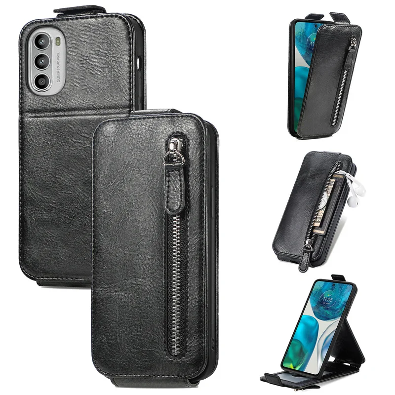 

For MOTO G62 G42 G82 G71 G51 EDEG 20 30 Pro PU Leather Wallet Stand magnetic Card Photo Slot Cover Flip vertical Case
