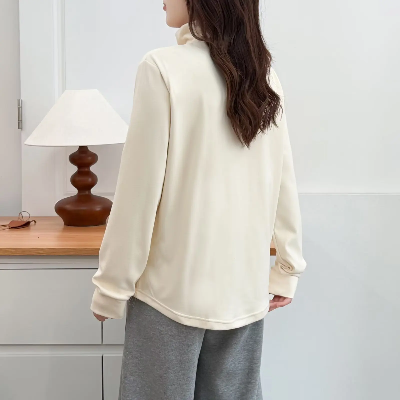 XXXXL Fashion Plus Size Women's T-Shirt New Autumn And Winter Casual Thickened DE Velvet Warm Zipper Collar Tops 2562