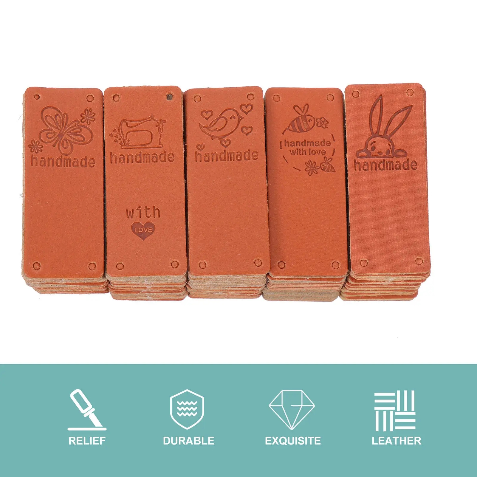 100Pcs 양각 색상 변경 의류 라벨 청바지 셔츠 코트 스웨터 가방 액세서리에 대한 유연한 DIY 봉제 태그