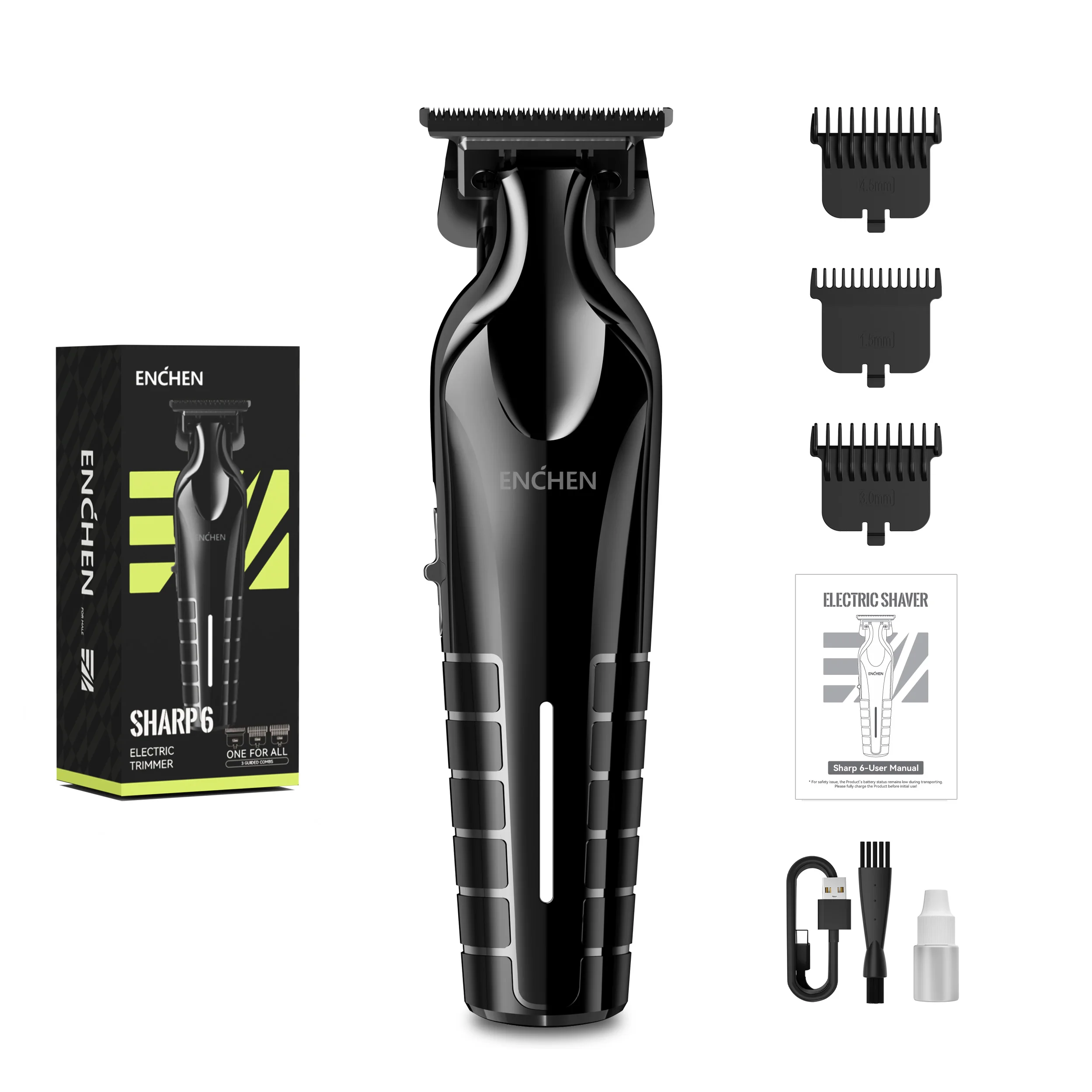 Rifinitore multifunzione elettrico ENCHEN Sharp 6 con lama a T a zero gap e motore potente da 5000 giri/min. Il regalo perfetto._voghion.com