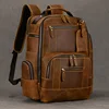 Hot Multifunction Fashion Men Backpack Vintage Leather Backpack Leather School Bag Neutral Large Travel Backpack Daypack Men 1