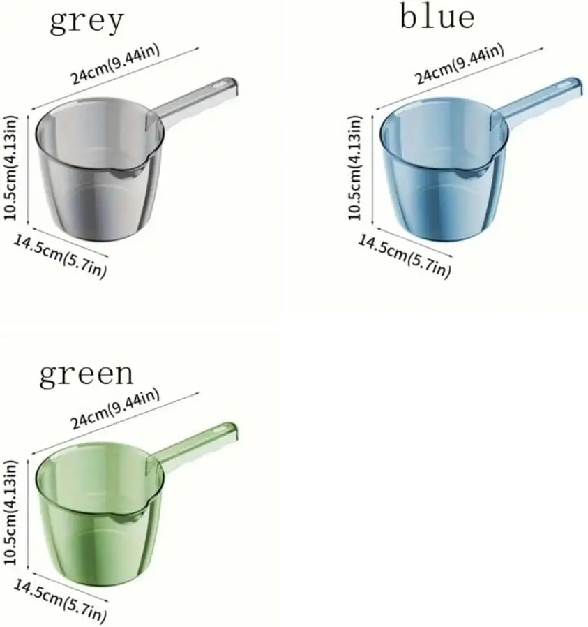 Water Ladle for Bath,Transparent Water Scoops with Spout,Clear Ladle,Long Handle Spoon,Hanging Ladle