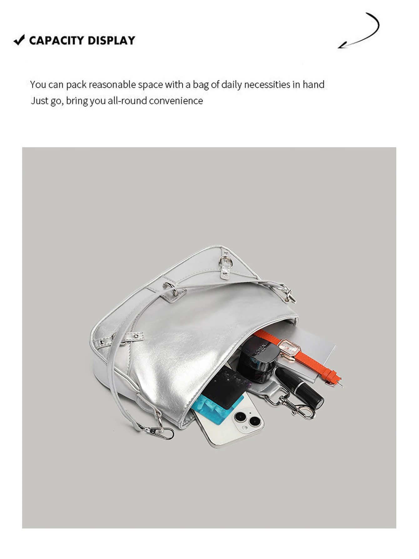 حقيبة كتف أنيقة وعصرية على طراز الفتيات، تتميز بتص...