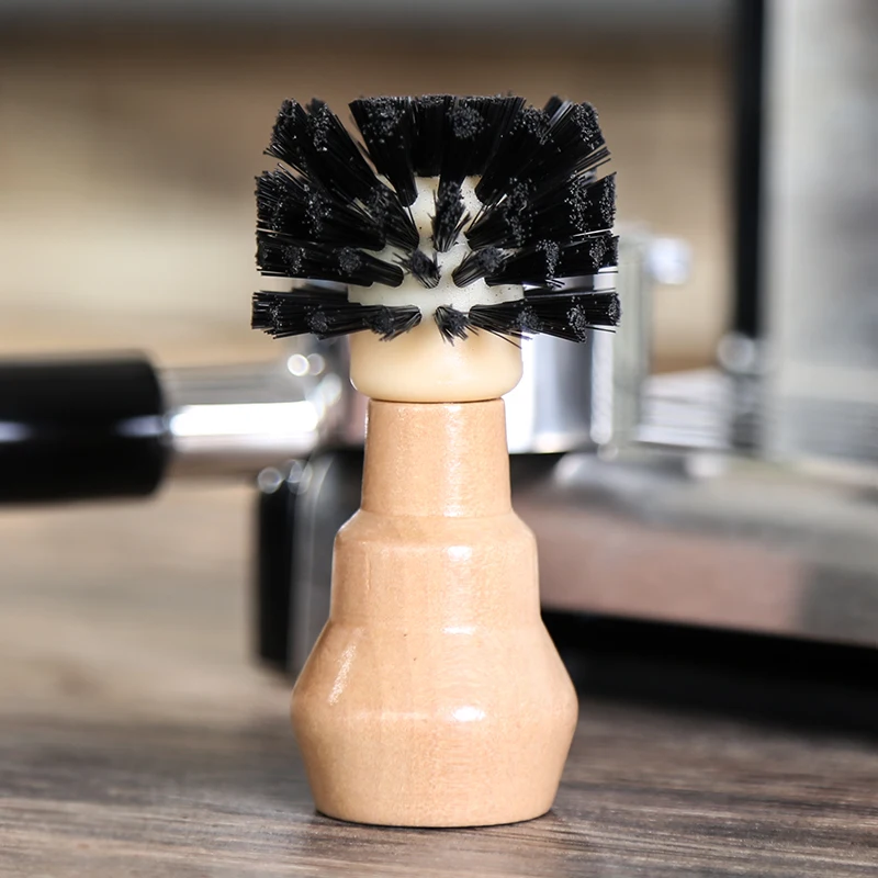 Espresso Coffee Cleaning Brush Brewing Head Small Wood Handle Coffee Powder Cleaning