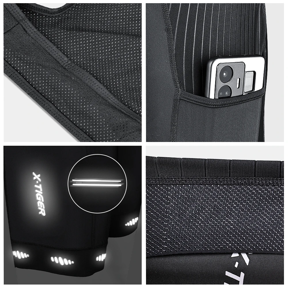 Cycling Bib Shorts Men Back Pocket 5D Gel Padded For Mountain Road Biking