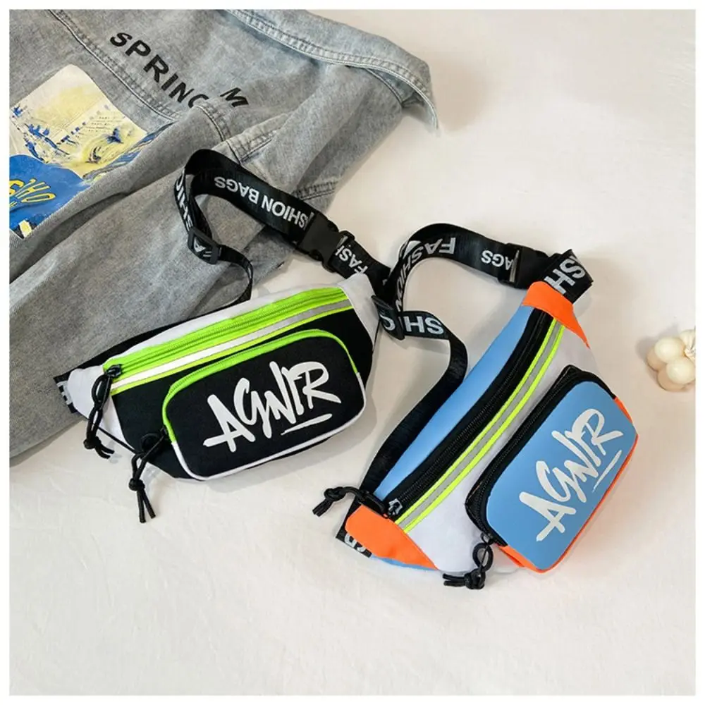 New Baby Mini Waist Bags Oxford Cute Letter Girls Boys Banana Bag Fashion Fanny Pack Kids Shoulder Crossbody Chest Belt Bags - 2